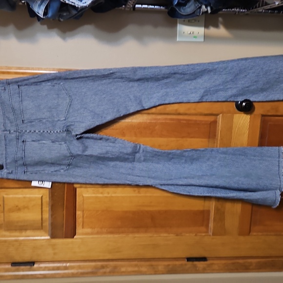 NWT Saints & Hearts Flare High-Rise Pinstripe Denim Jeans - Picture 7 of 14